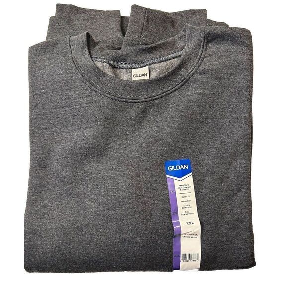 NEW Gildan Heavy Blend Grey Sweatshirt Crewneck Men Size XXL G 18000 Fast Ship - Picture 6 of 9